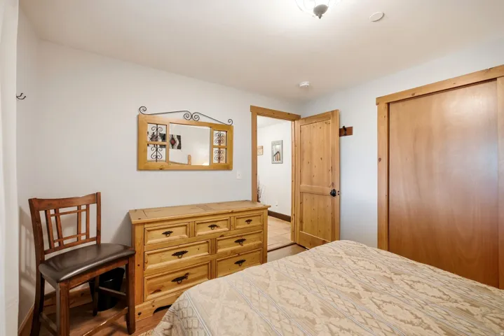 Wood-finish doors, wood-finish trim, and light wall finishes