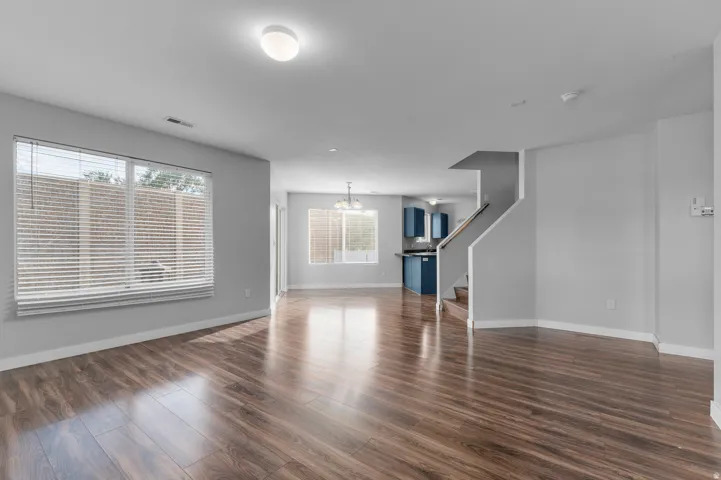 Wood-finish flooring throughout the main level