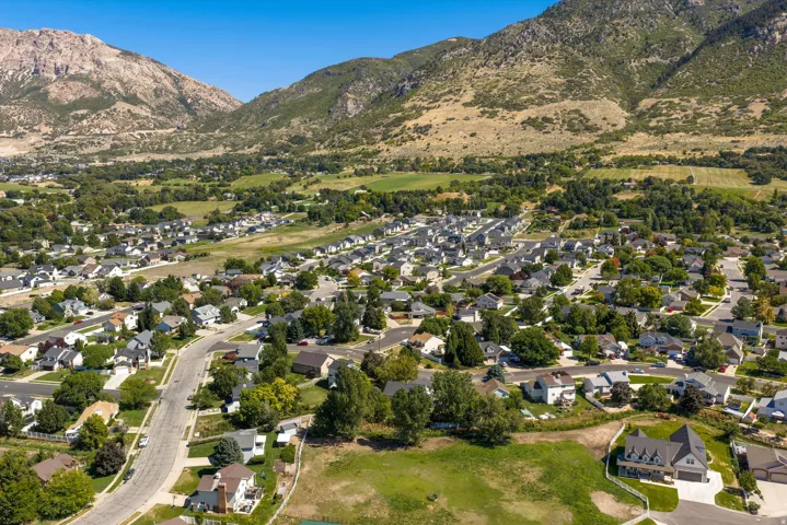 Established residential neighborhood with mountain backdrop