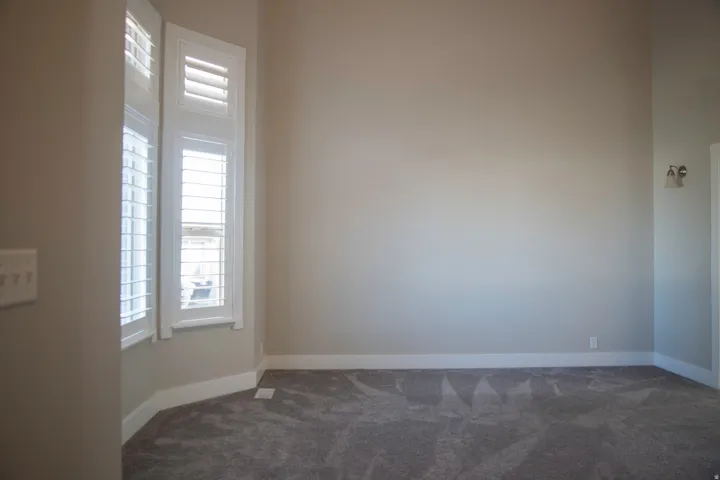 Bay window with plantation shutters
