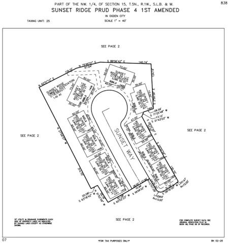 Survey Plat. Illustrating the layout of lots, boundaries, and dimensions for the property