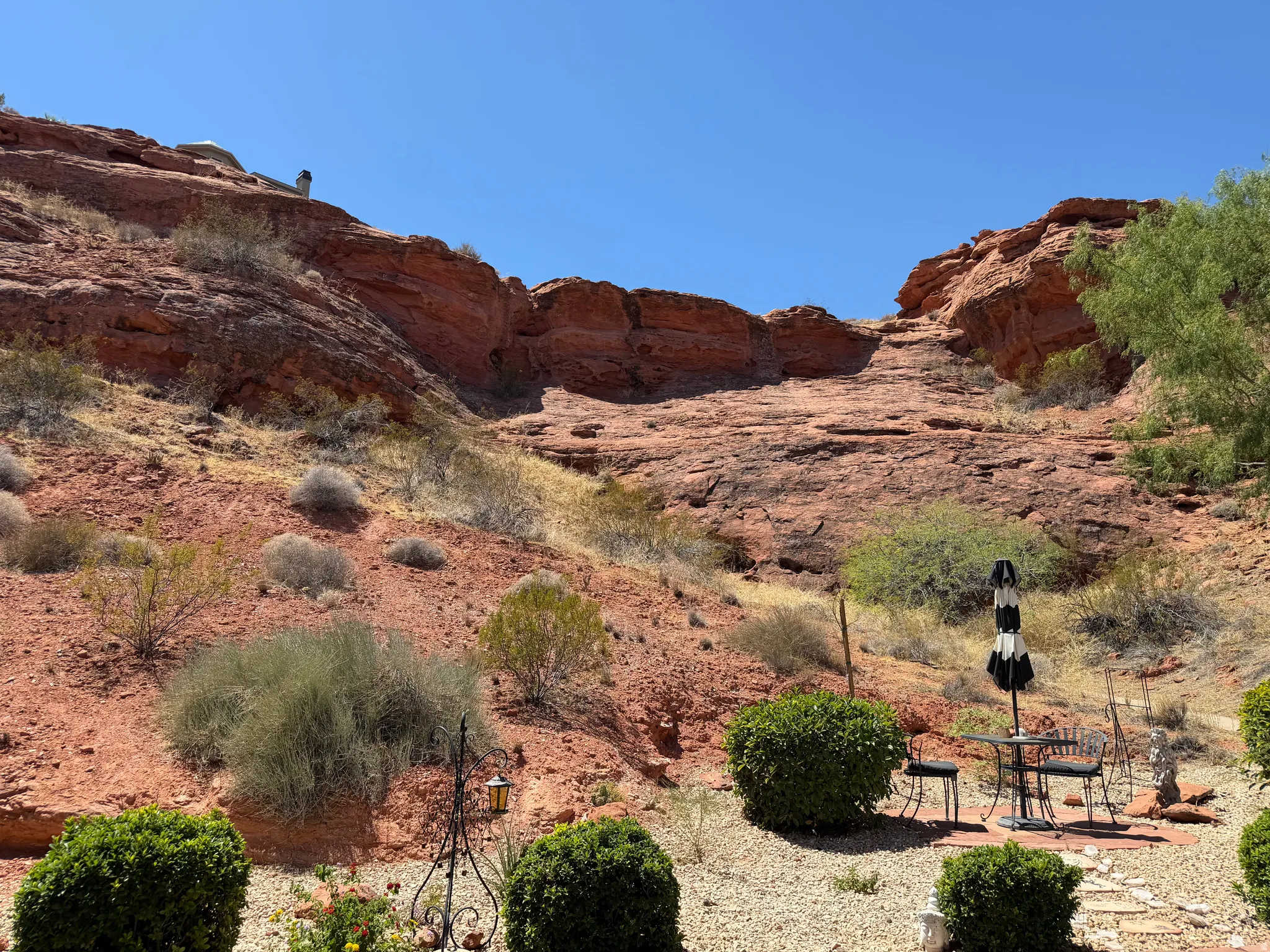Natural red rock formations providing a dramatic backdrop