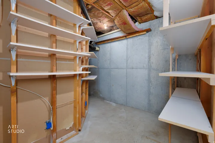 Built-in shelving for organized storage