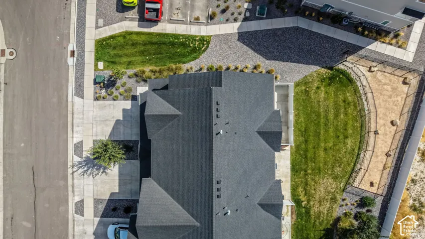 Aerial photos of the community dog walk and greenspace.