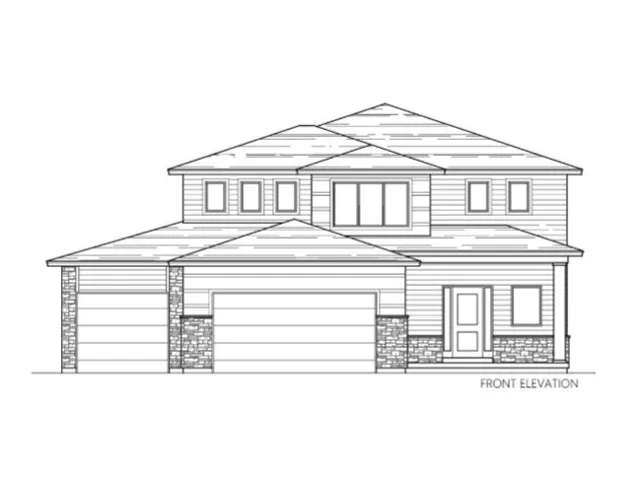 Architectural Drawing. Illustrating the front elevation of the property design