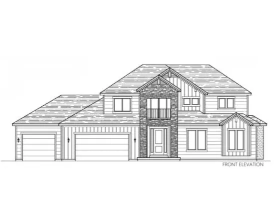 Architectural Drawing. Illustrating the front elevation of the property