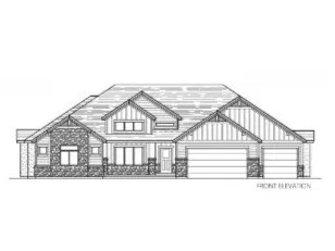 Architectural Drawing. Front elevation of the property