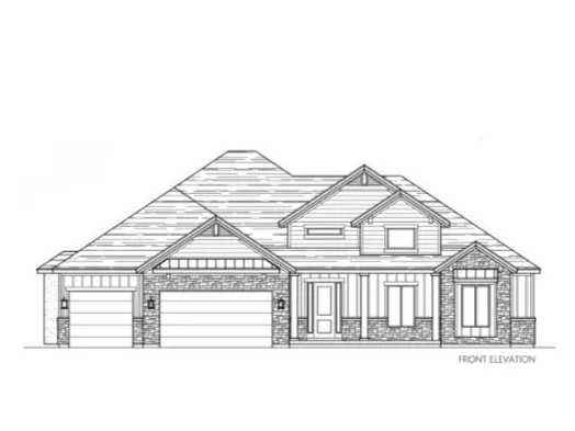 DREXEL CRAFTSMAN ELEVATION -Architectural Drawing, Front Elevation. Illustrating the property's exterior facade and design elements