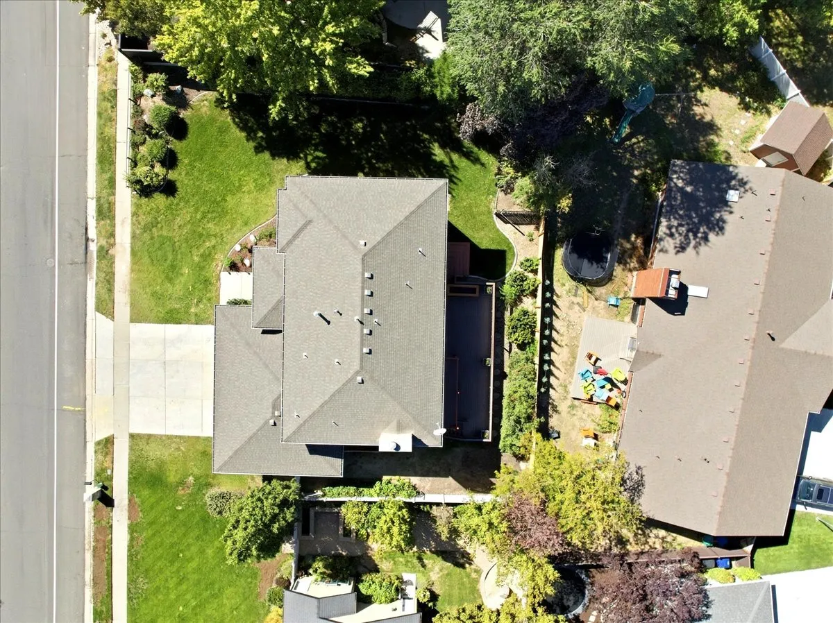 Gable roof architecture with an asphalt shingle roof