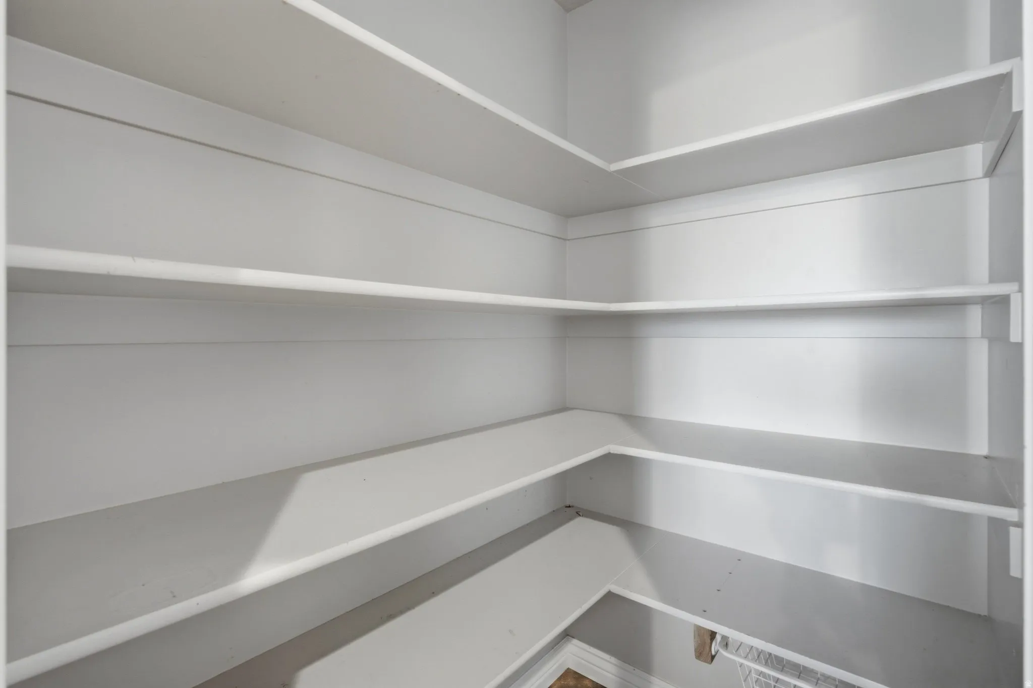 Built-in shelving with white finish