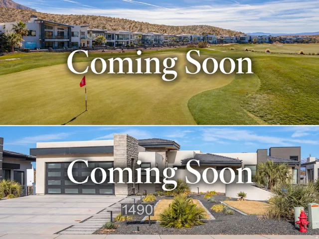 Real Estate Marketing Image. Displaying a property with a "Coming Soon" overlay and a golf course environment
