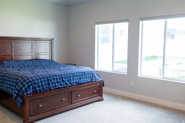 Two large windows provide natural light