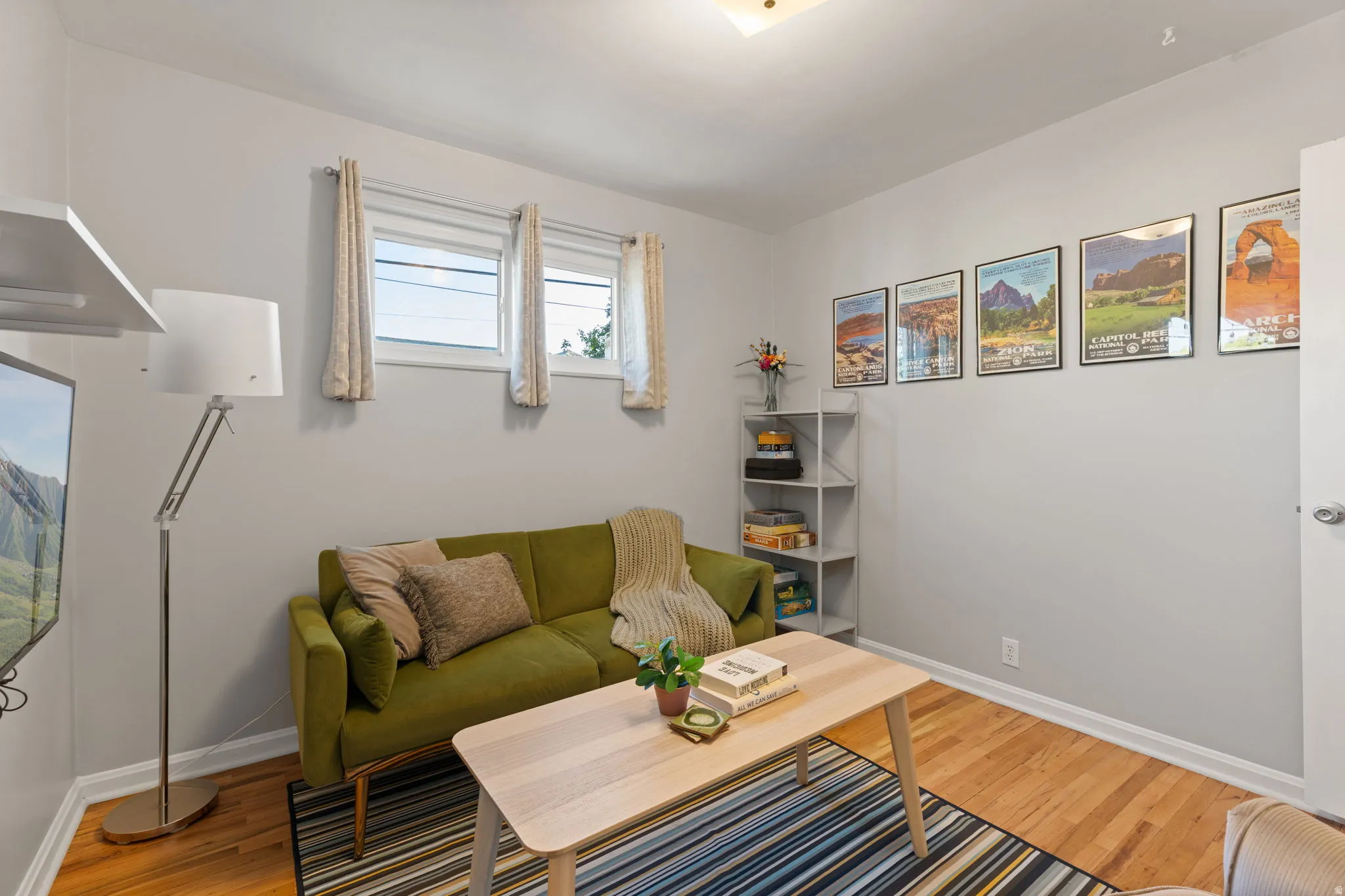 Hardwood-style flooring throughout
