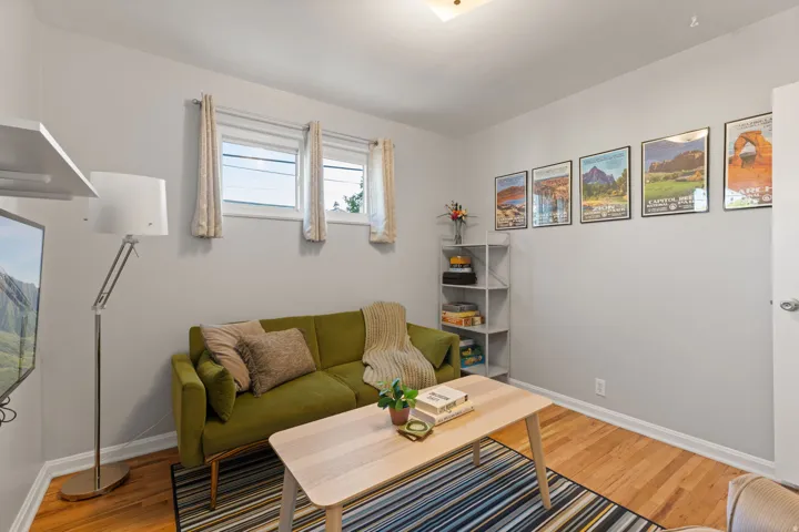 Hardwood-style flooring throughout