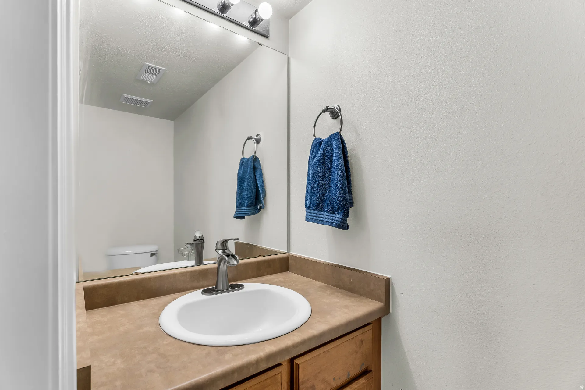 Half bathroom on main level for convenience.