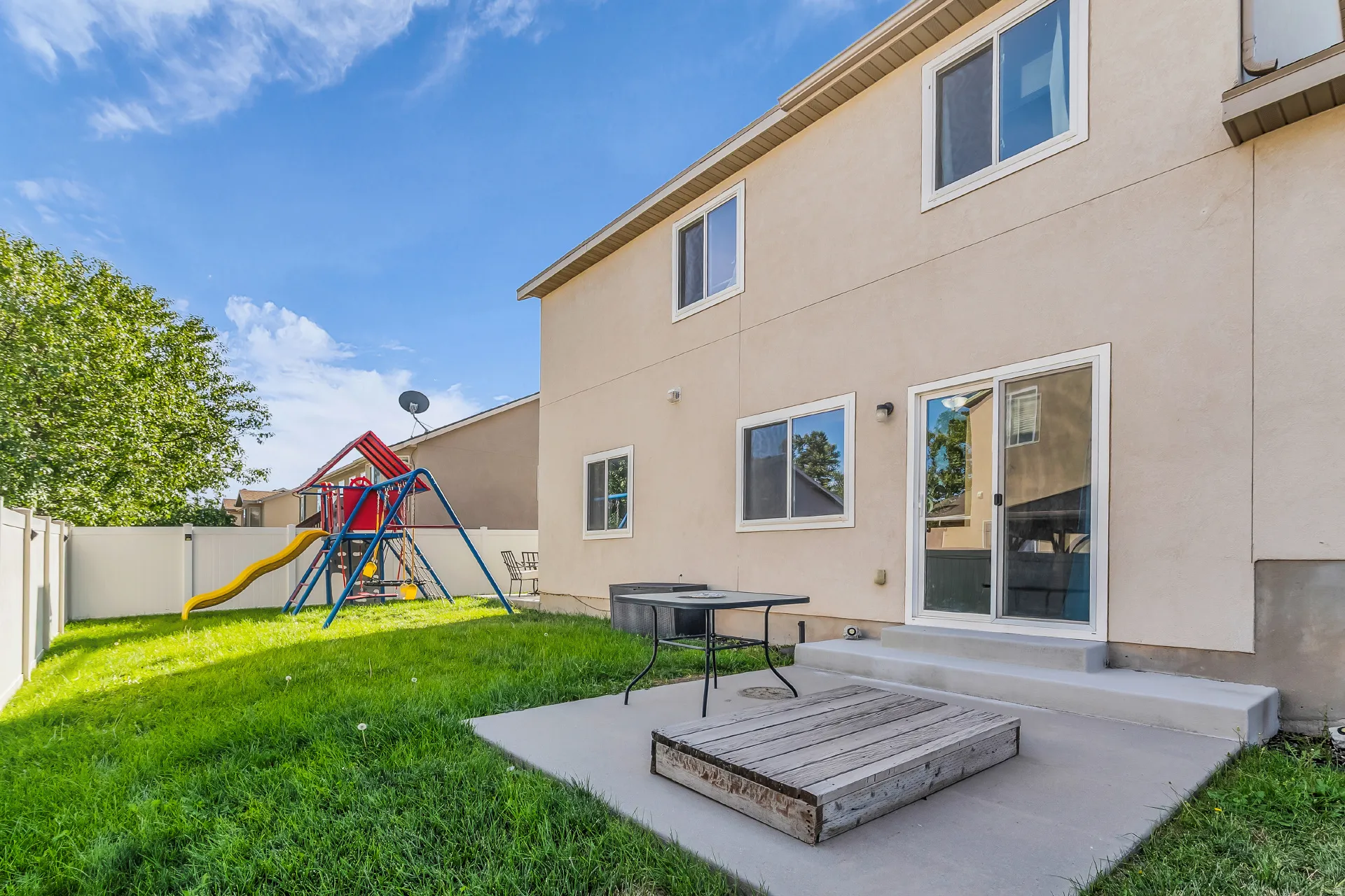 Full fenced and low maintenance backyard.