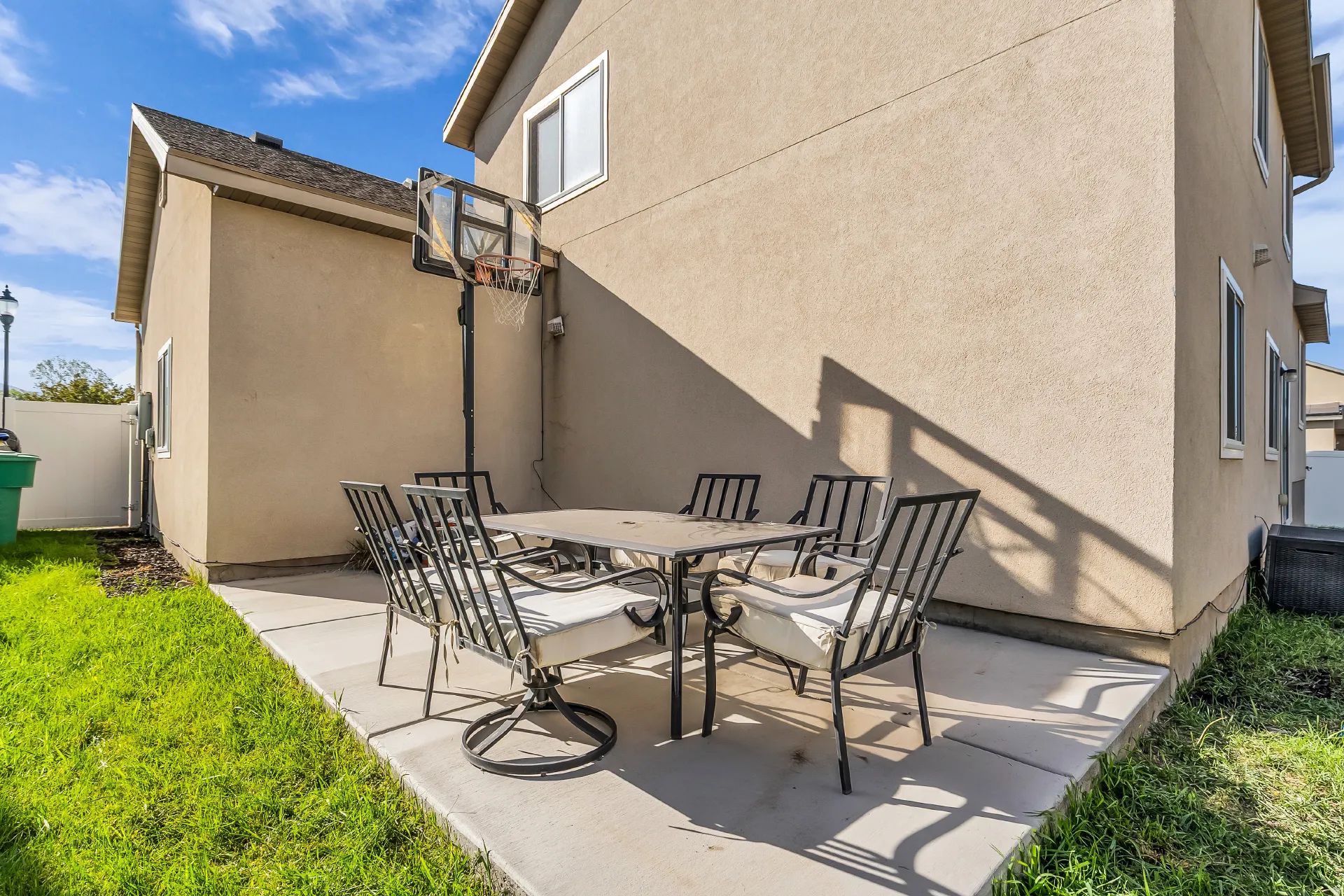 Backyard patio space.