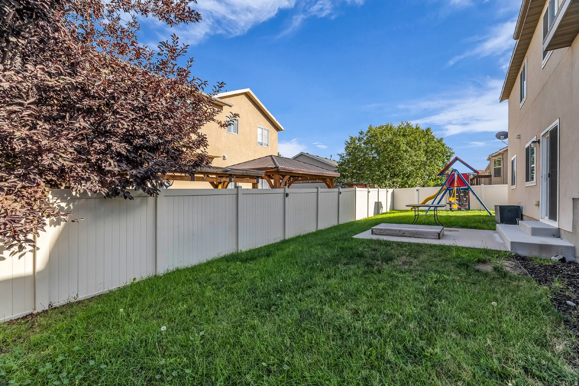 Full fenced and low maintenance backyard.
