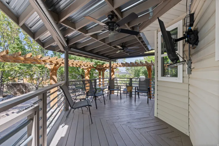 Covered Patio with Metal Railing
