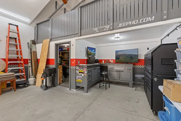 Work Bench, Loft, & Storage Room w/Shelves