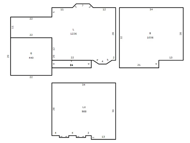 Floor plan with Measurements from County Records