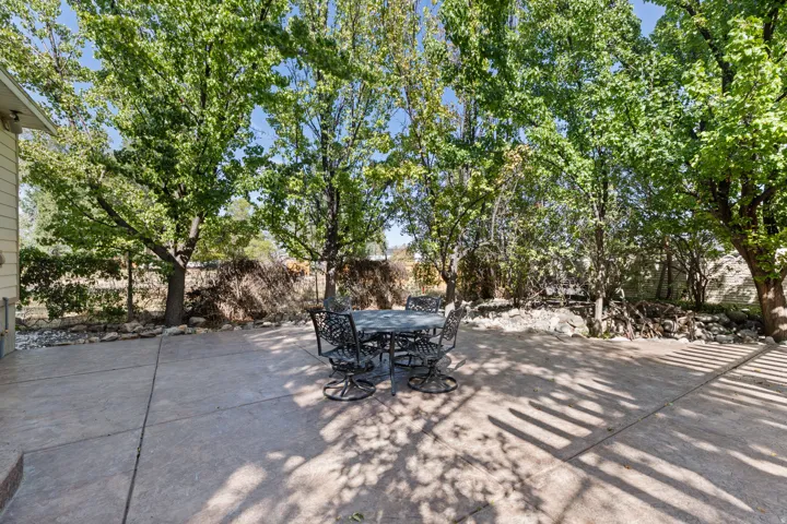 Stamped Concrete Patio Secluded and private.