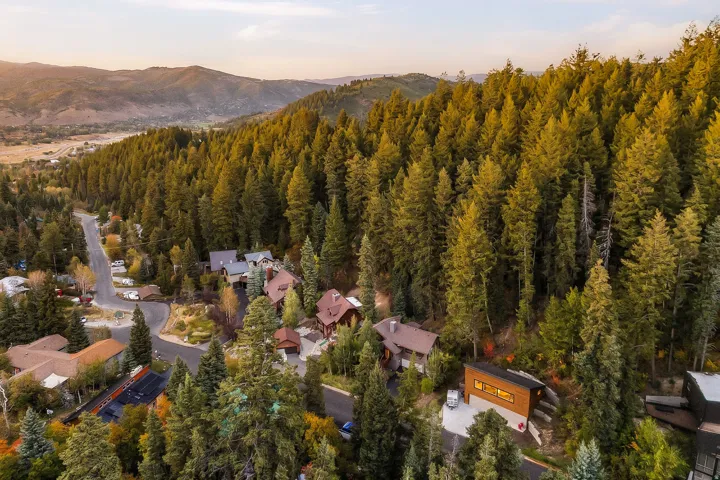 Mountainous terrain and surrounding forested areas
