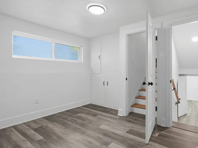Flex Space at the bottom of the stairs heading down. Office/playroom/reading corner/craft room - whatever your needs are.