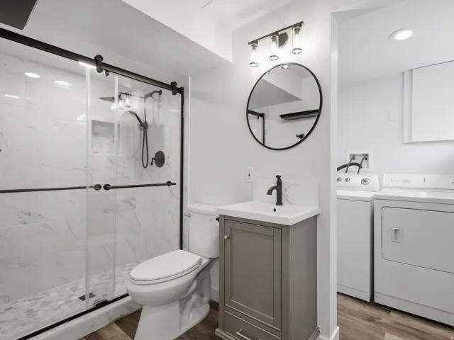 3/4 Bathroom on the Basement level 1. Laundry Room right behind it.