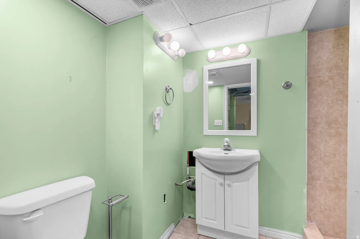 Basement bathroom with shower
