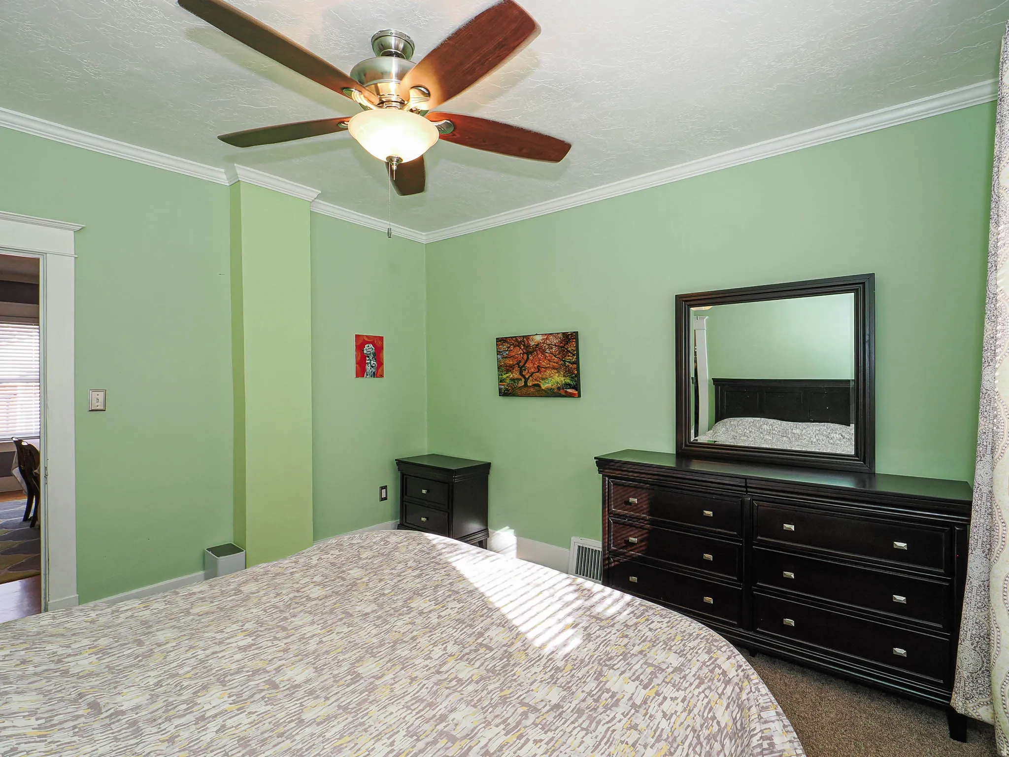 Ceiling fan with integrated lighting