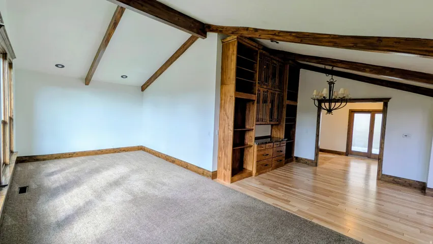 Living room and dining room