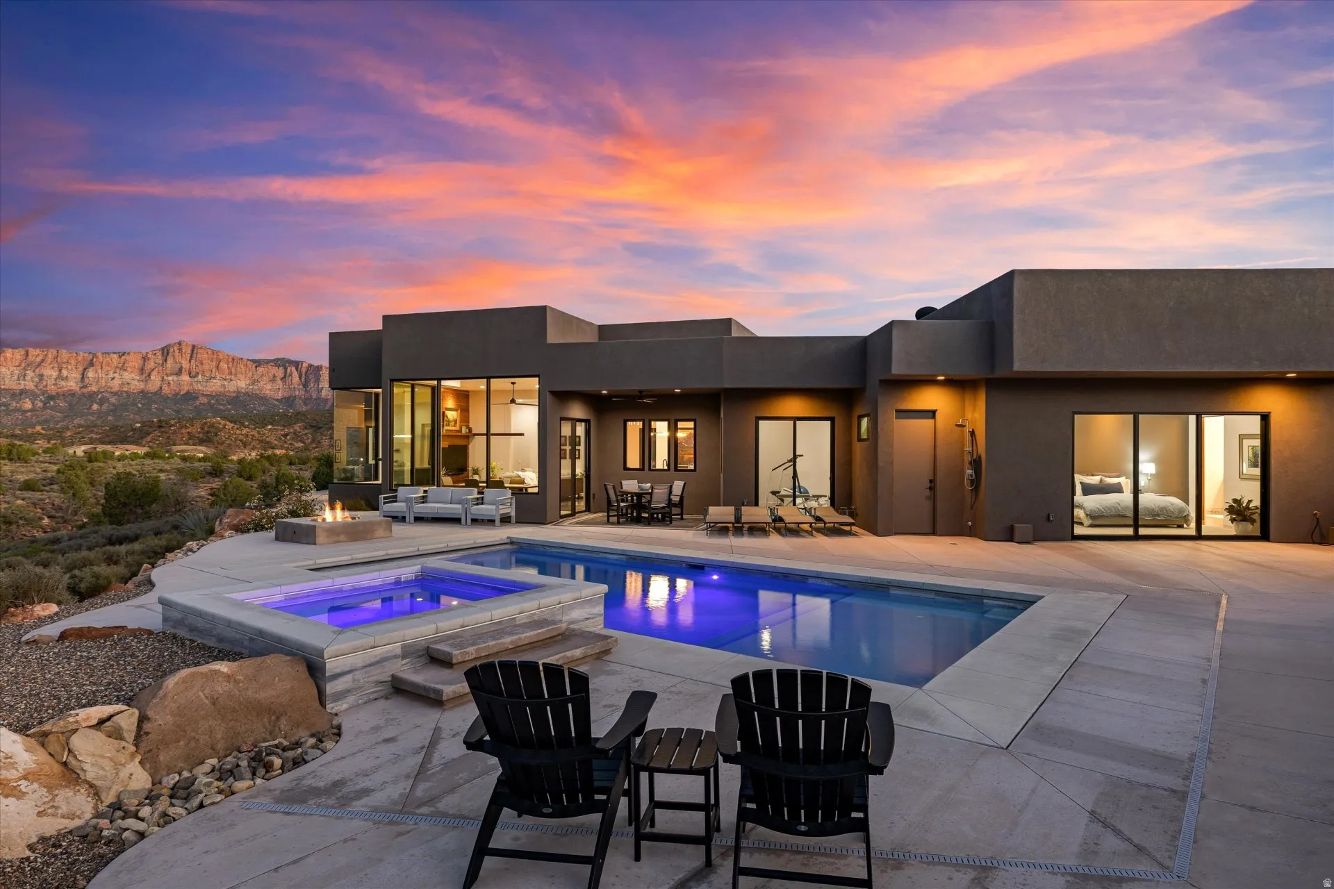 Backyard pool patio.