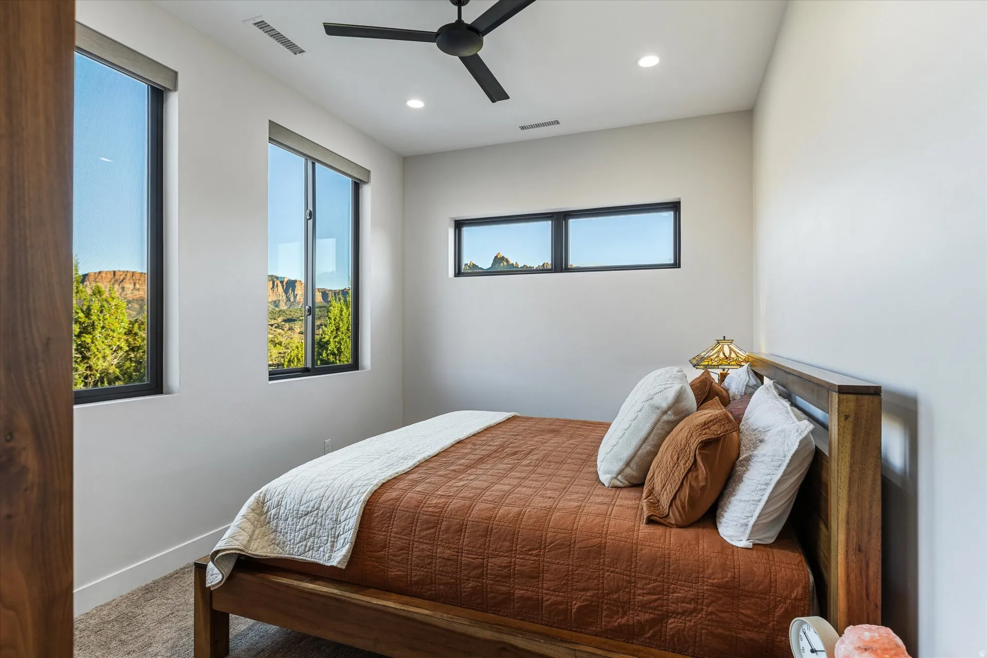 Guest bedroom, framed by Zion views.