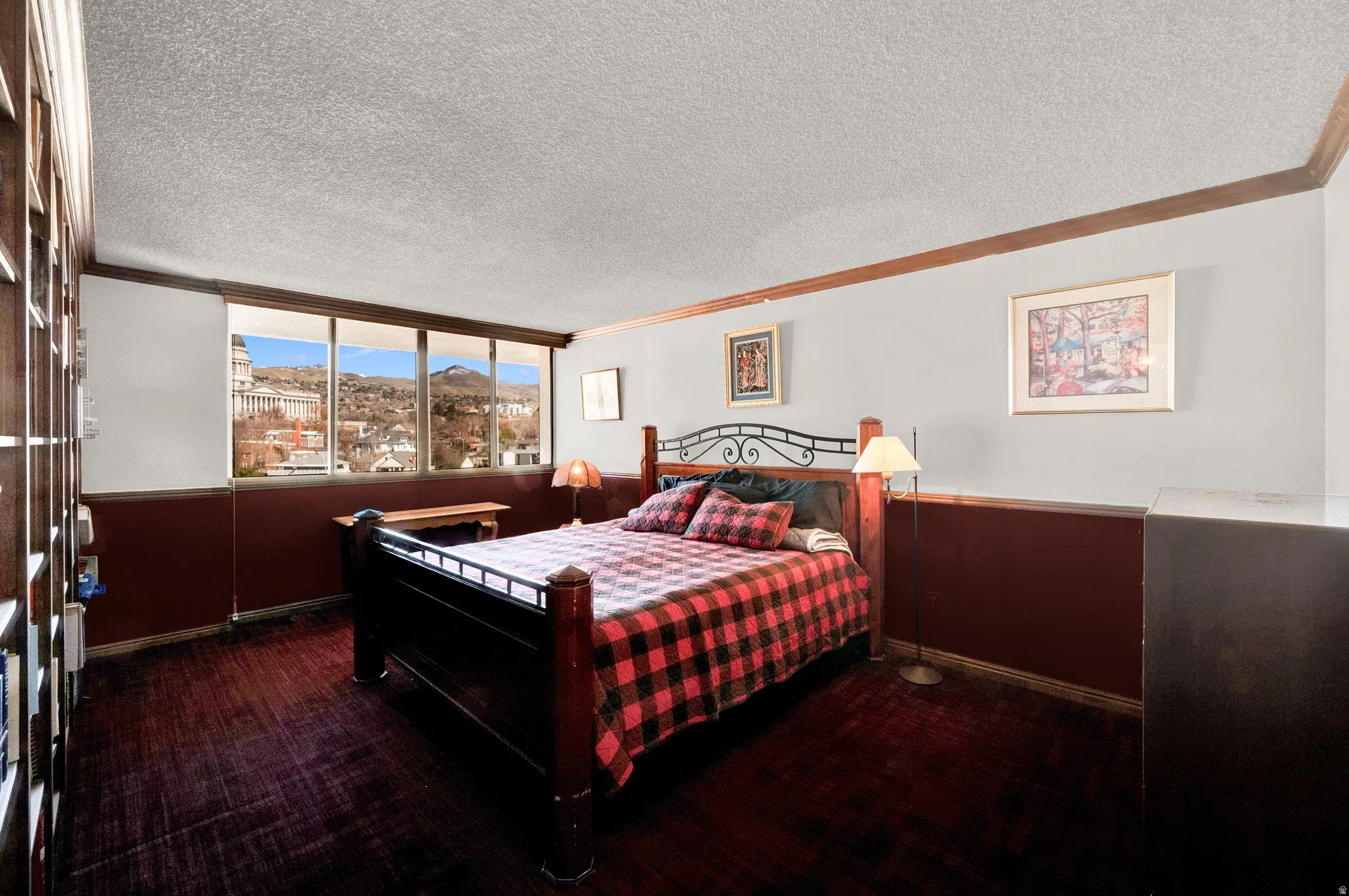 Expansive window line showcasing mountain and city scenery