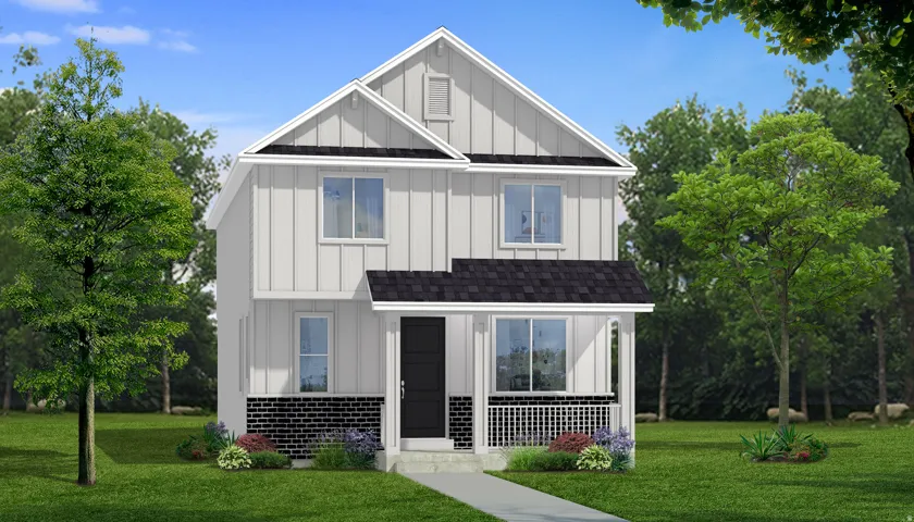Rendering of front of Hemlock Elevation B