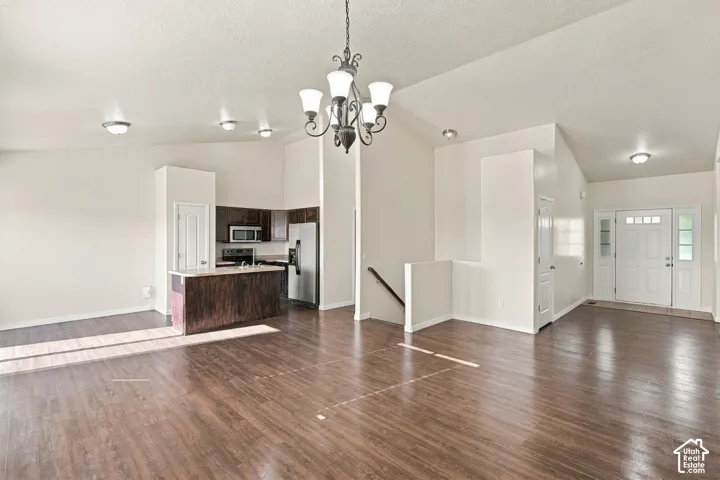 Vaulted ceilings enhancing the open-concept design