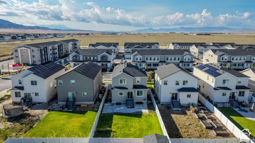 Newly constructed residential community with mountain scenery