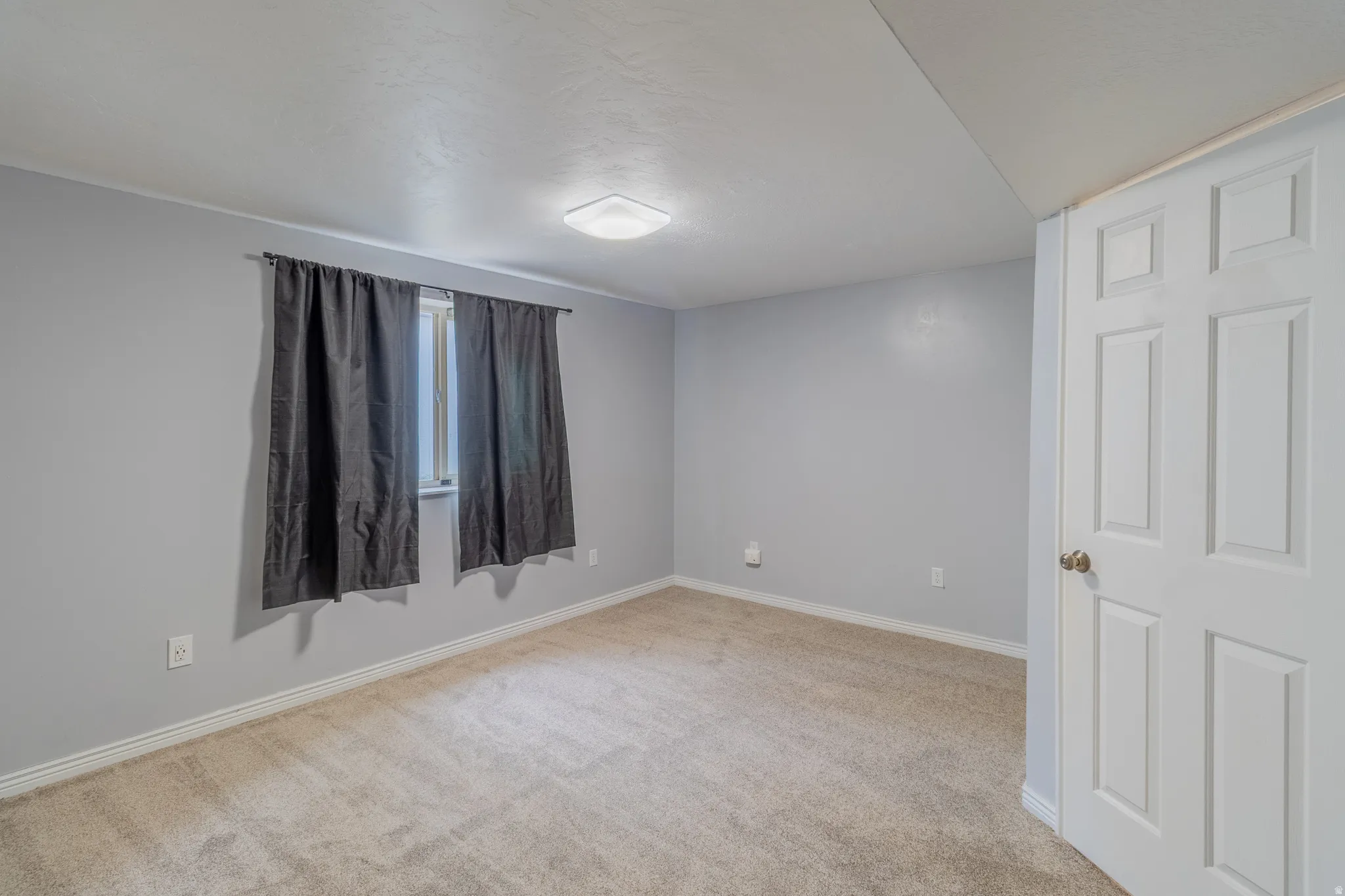 Neutral wall paint with carpet flooring