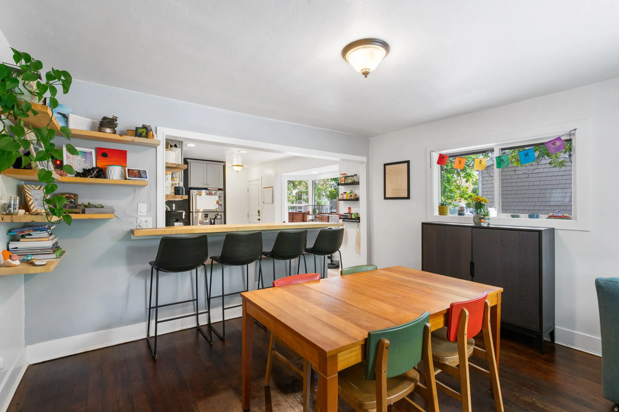 Wood-finish flooring throughout