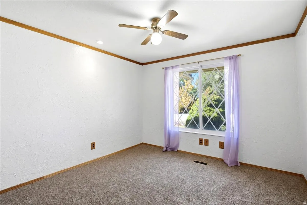White walls with wood trim