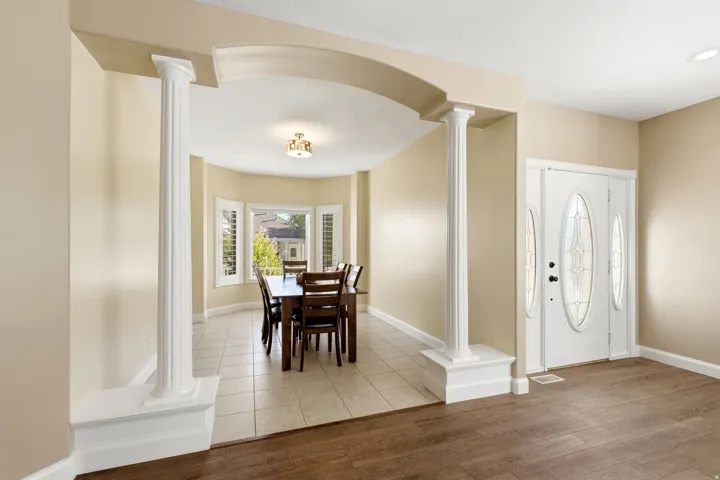 Decorative arched entryway with fluted columns