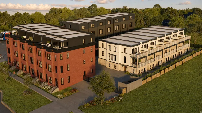 Communities site rendering from south side looking towards the gated driveway