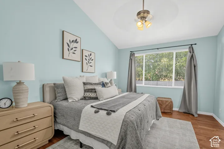 Primary Bedroom; vaulted ceilings