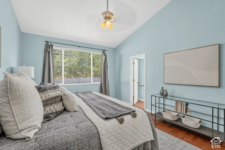 Primary bedoorm - large windows!
