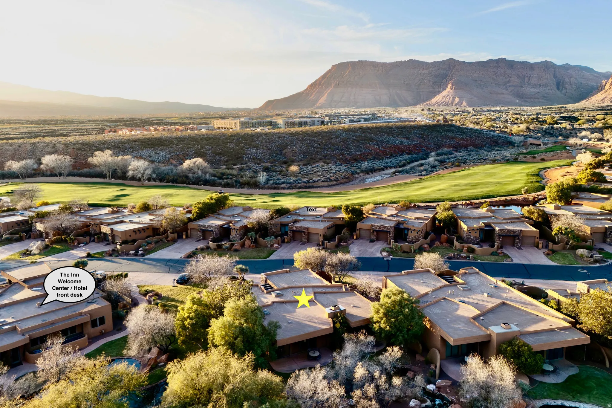 Southwestern-style architecture with flat roofs and stucco exteriors