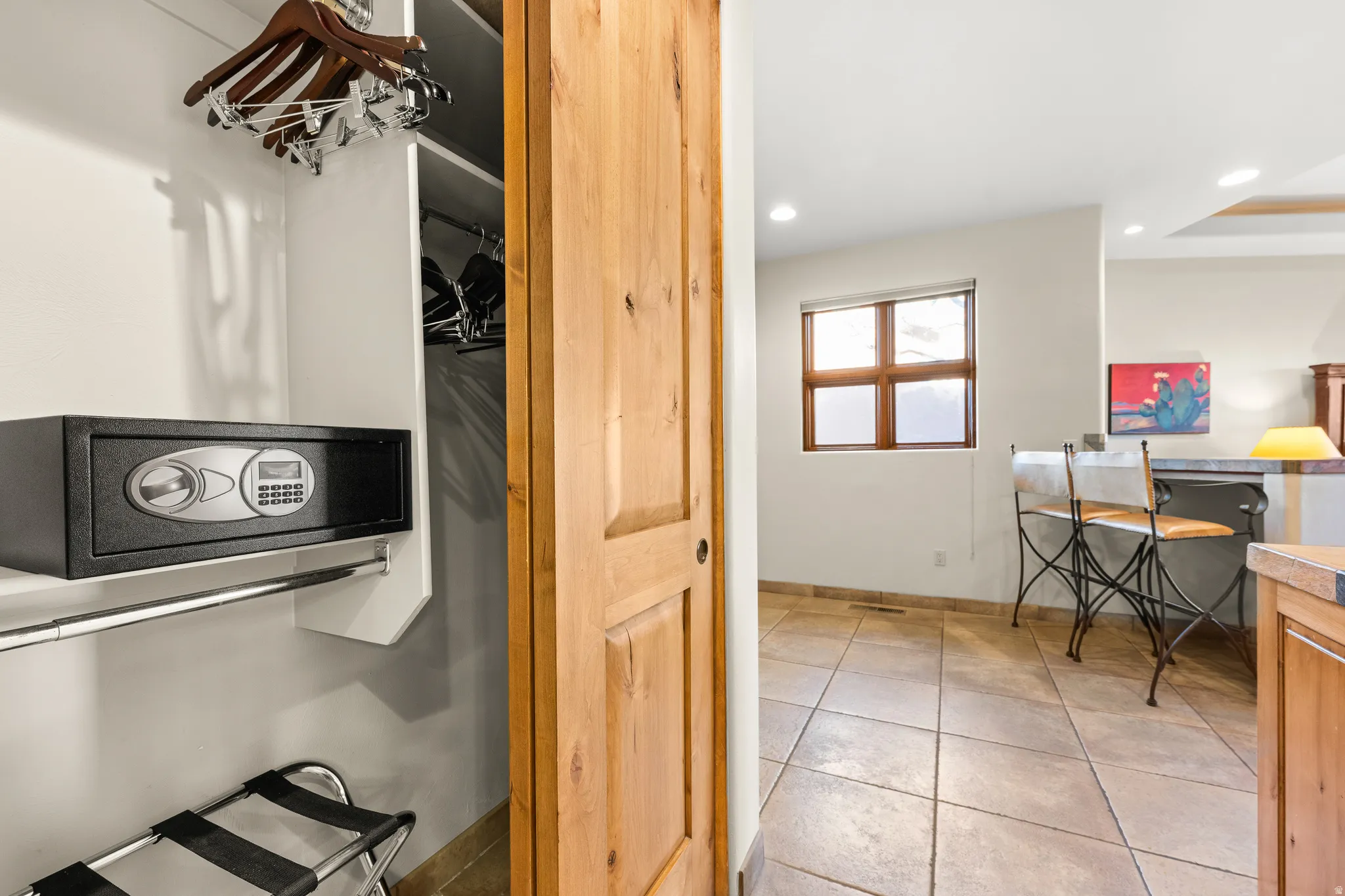 Built-in closet shelving and hanging rods