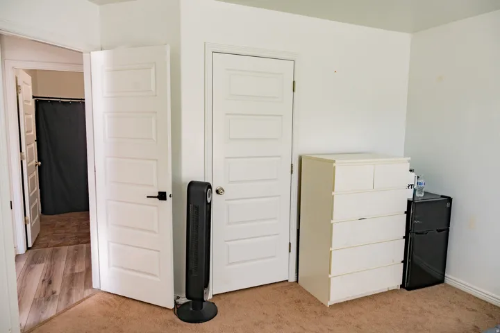 White interior doors with panel detailing