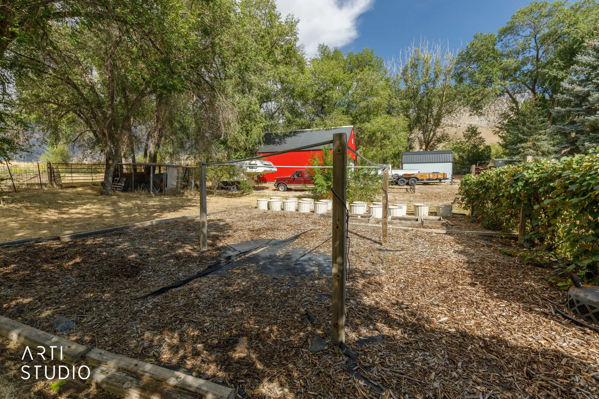 Expansive garden area