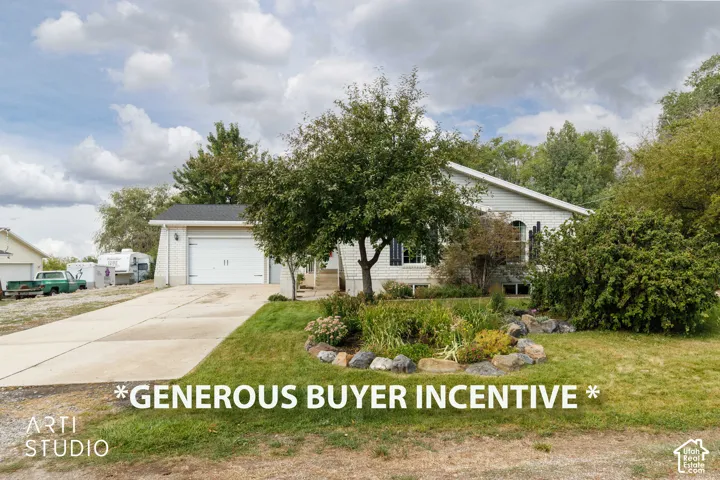 Front view of property. Title added.